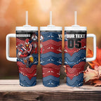 Custom Roosters Tumbler With Handle Chicken Mascot With Aboriginal Indigenous