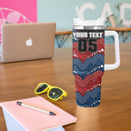 Custom Roosters Tumbler With Handle Chicken Mascot With Aboriginal Indigenous