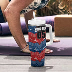 Custom Roosters Tumbler With Handle Chicken Mascot With Aboriginal Indigenous