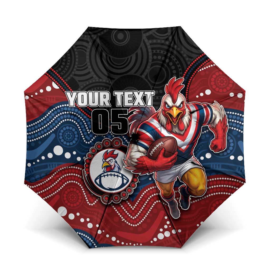 Custom Roosters Umbrella Chicken Mascot With Aboriginal Indigenous