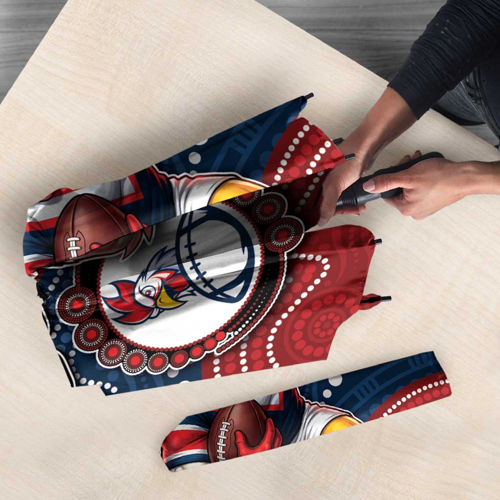 Custom Roosters Umbrella Chicken Mascot With Aboriginal Indigenous