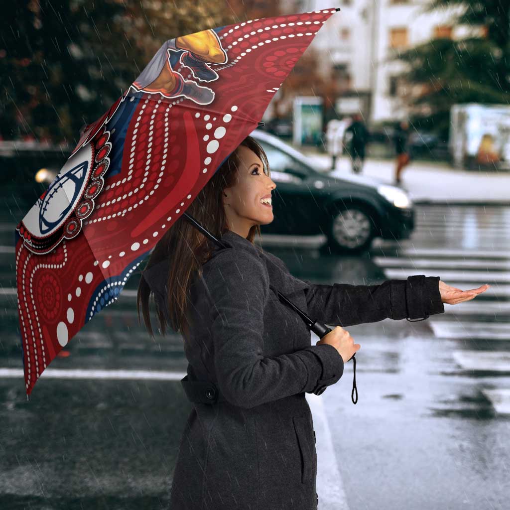 Custom Roosters Umbrella Chicken Mascot With Aboriginal Indigenous