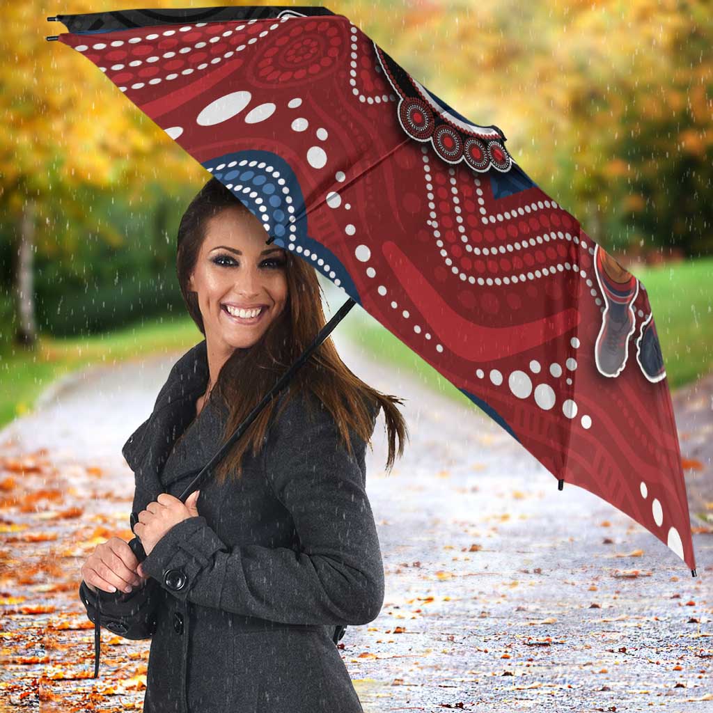 Custom Roosters Umbrella Chicken Mascot With Aboriginal Indigenous