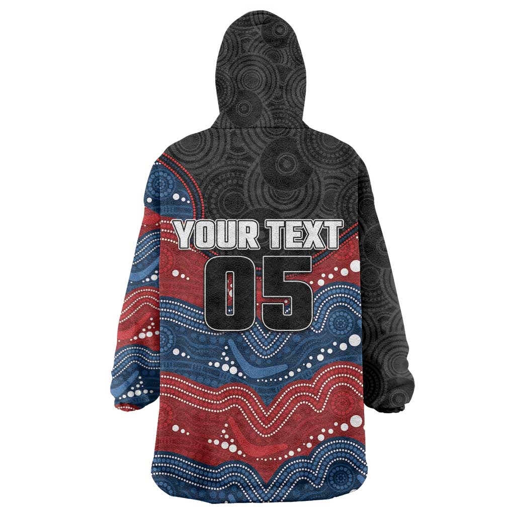 Custom Roosters Wearable Blanket Hoodie Chicken Mascot With Aboriginal Indigenous