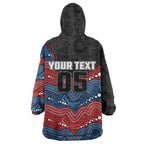 Custom Roosters Wearable Blanket Hoodie Chicken Mascot With Aboriginal Indigenous