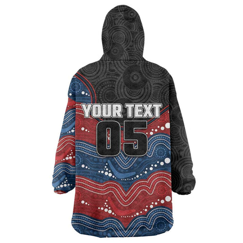 Custom Roosters Wearable Blanket Hoodie Chicken Mascot With Aboriginal Indigenous
