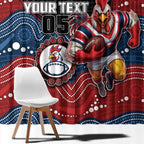 Custom Roosters Window Curtain Chicken Mascot With Aboriginal Indigenous