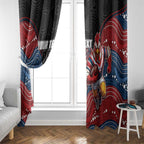 Custom Roosters Window Curtain Chicken Mascot With Aboriginal Indigenous
