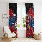 Custom Roosters Window Curtain Chicken Mascot With Aboriginal Indigenous