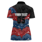 Custom Roosters Women Polo Shirt Chicken Mascot With Aboriginal Indigenous