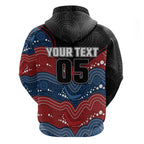 Custom Roosters Zip Hoodie Chicken Mascot With Aboriginal Indigenous