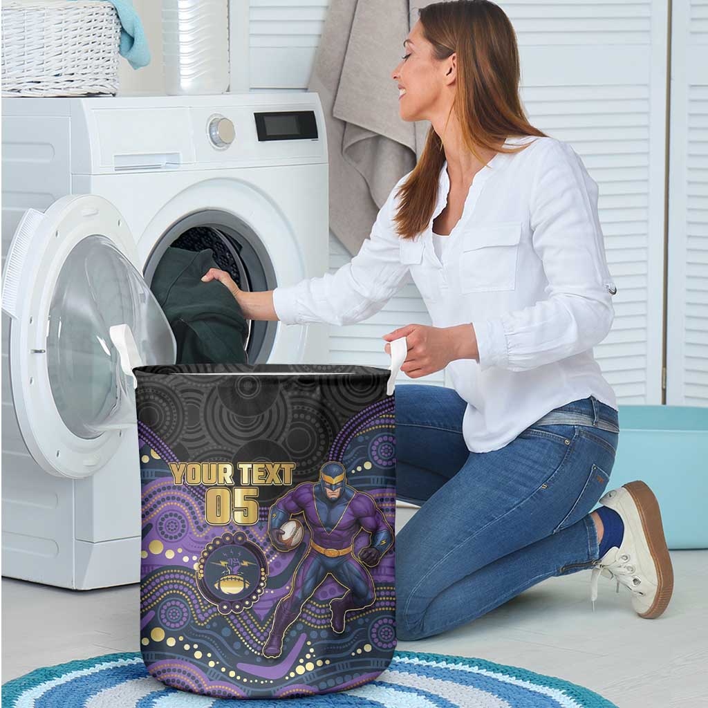 Custom Storm Laundry Basket Warrior Mascot With Aboriginal Indigenous