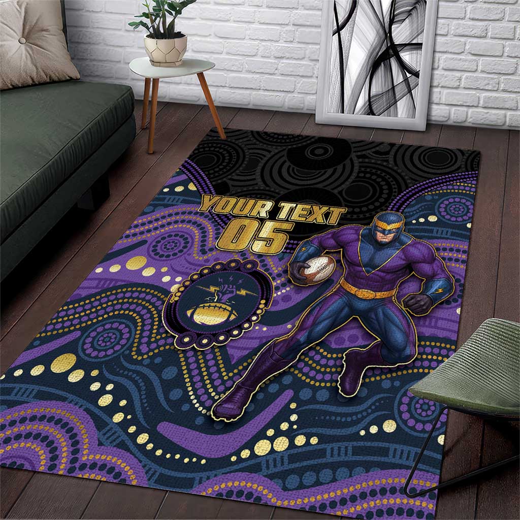 Custom Storm Area Rug Warrior Mascot With Aboriginal Indigenous