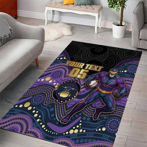 Custom Storm Area Rug Warrior Mascot With Aboriginal Indigenous