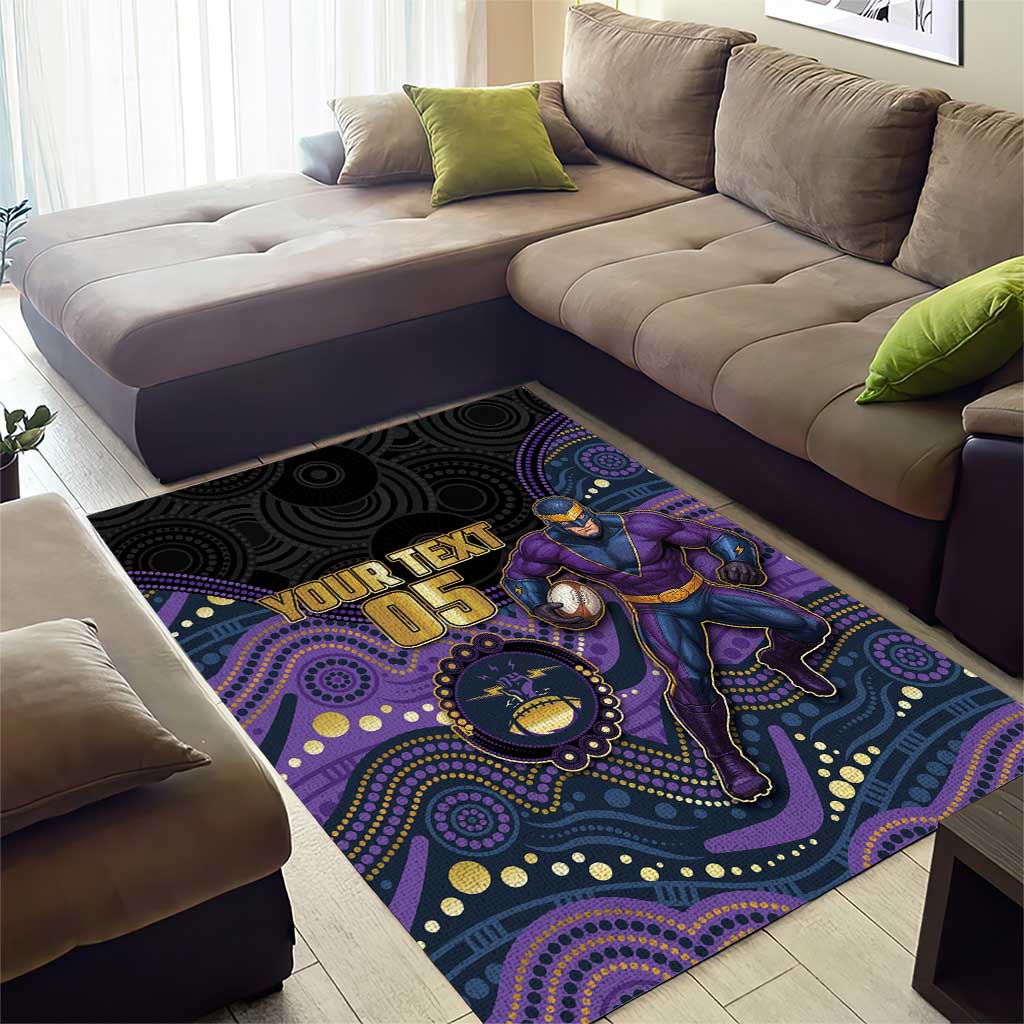 Custom Storm Area Rug Warrior Mascot With Aboriginal Indigenous