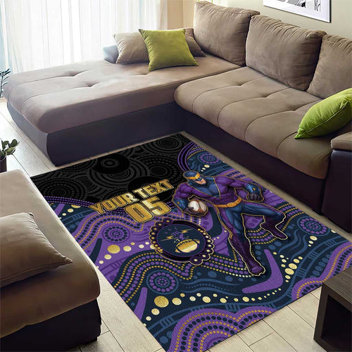 Custom Storm Area Rug Warrior Mascot With Aboriginal Indigenous