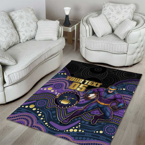 Custom Storm Area Rug Warrior Mascot With Aboriginal Indigenous