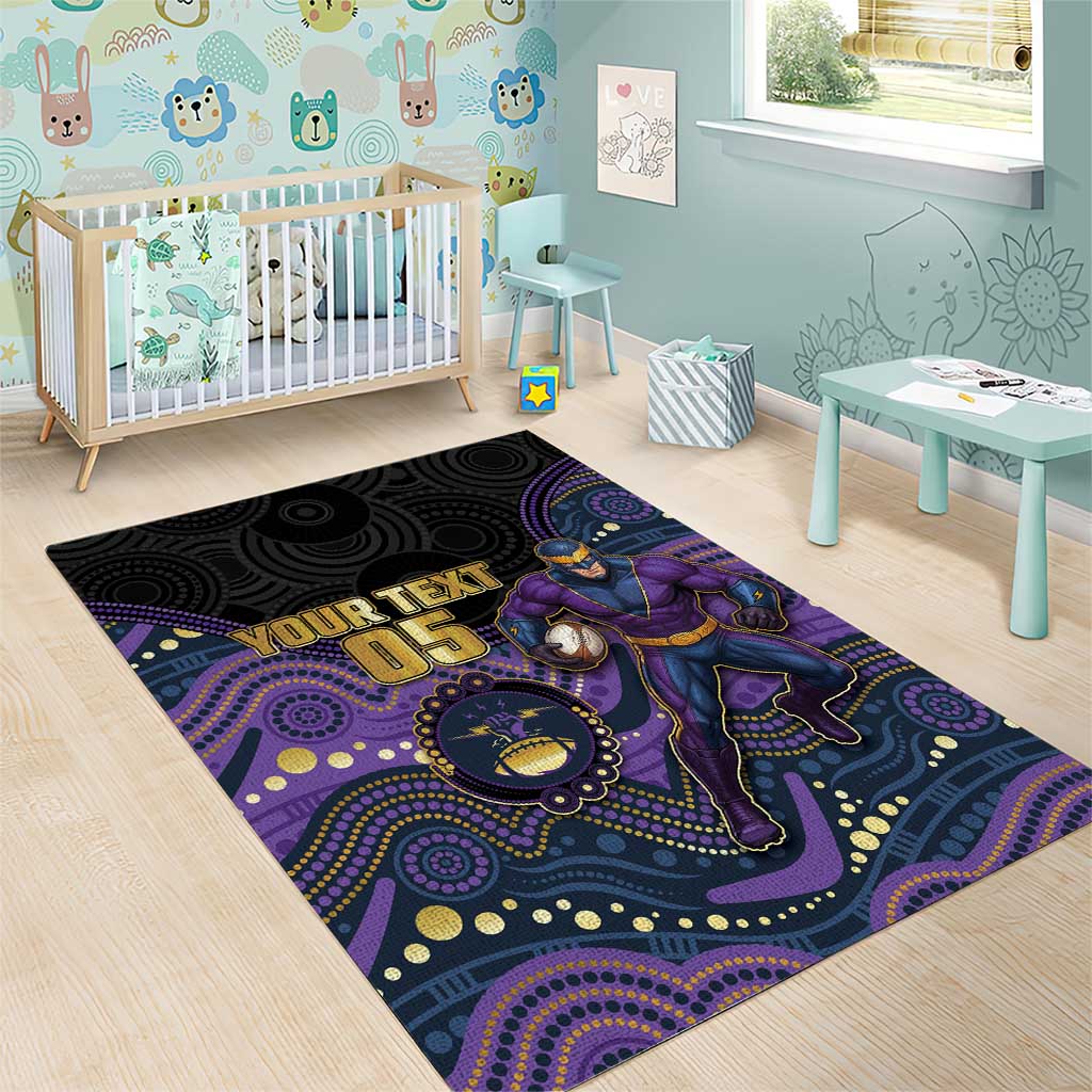Custom Storm Area Rug Warrior Mascot With Aboriginal Indigenous