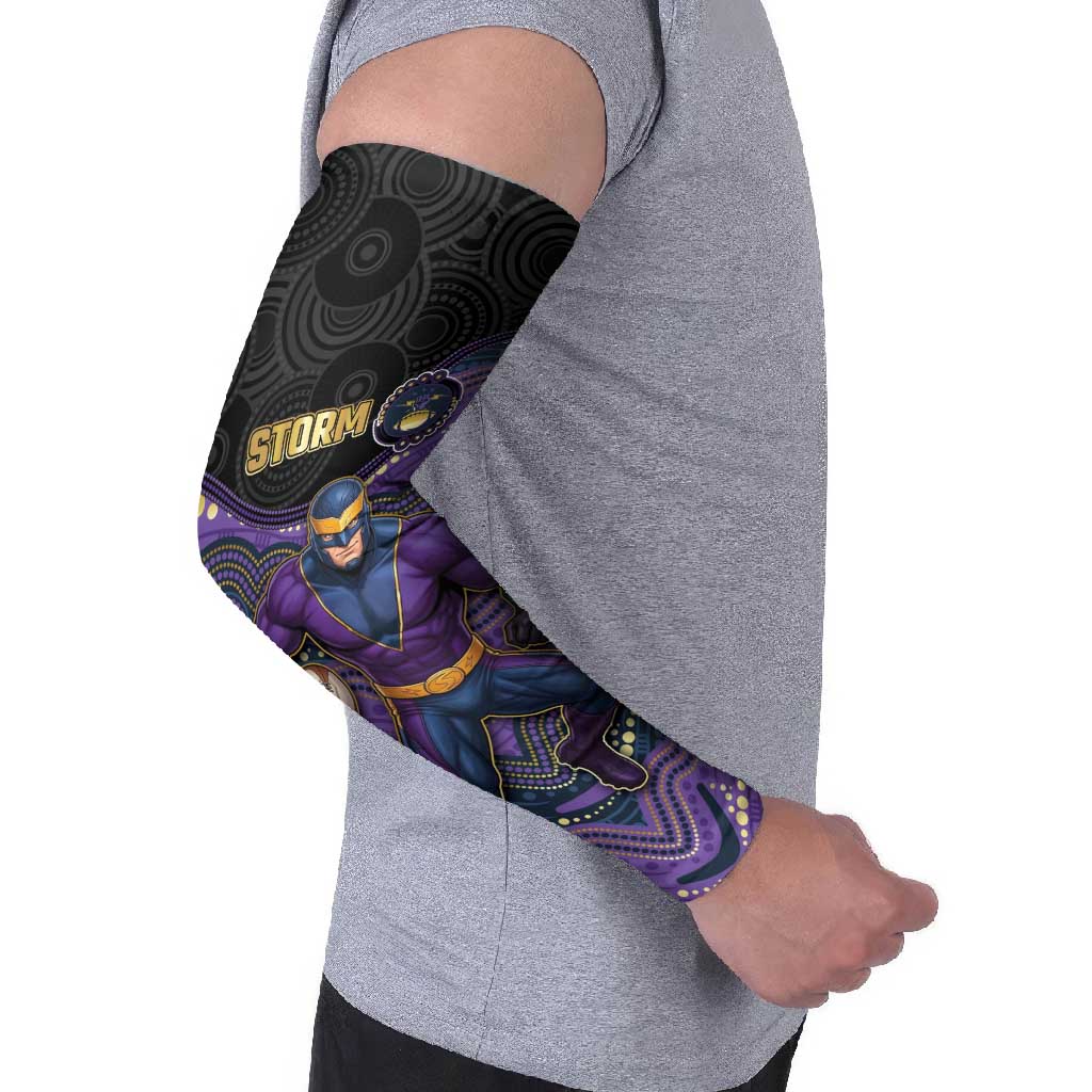 Custom Storm Arm Sleeves Warrior Mascot With Aboriginal Indigenous