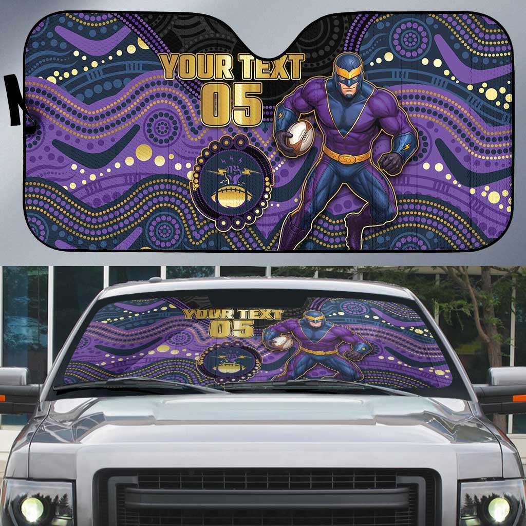 Custom Storm Auto Sun Shade Warrior Mascot With Aboriginal Indigenous
