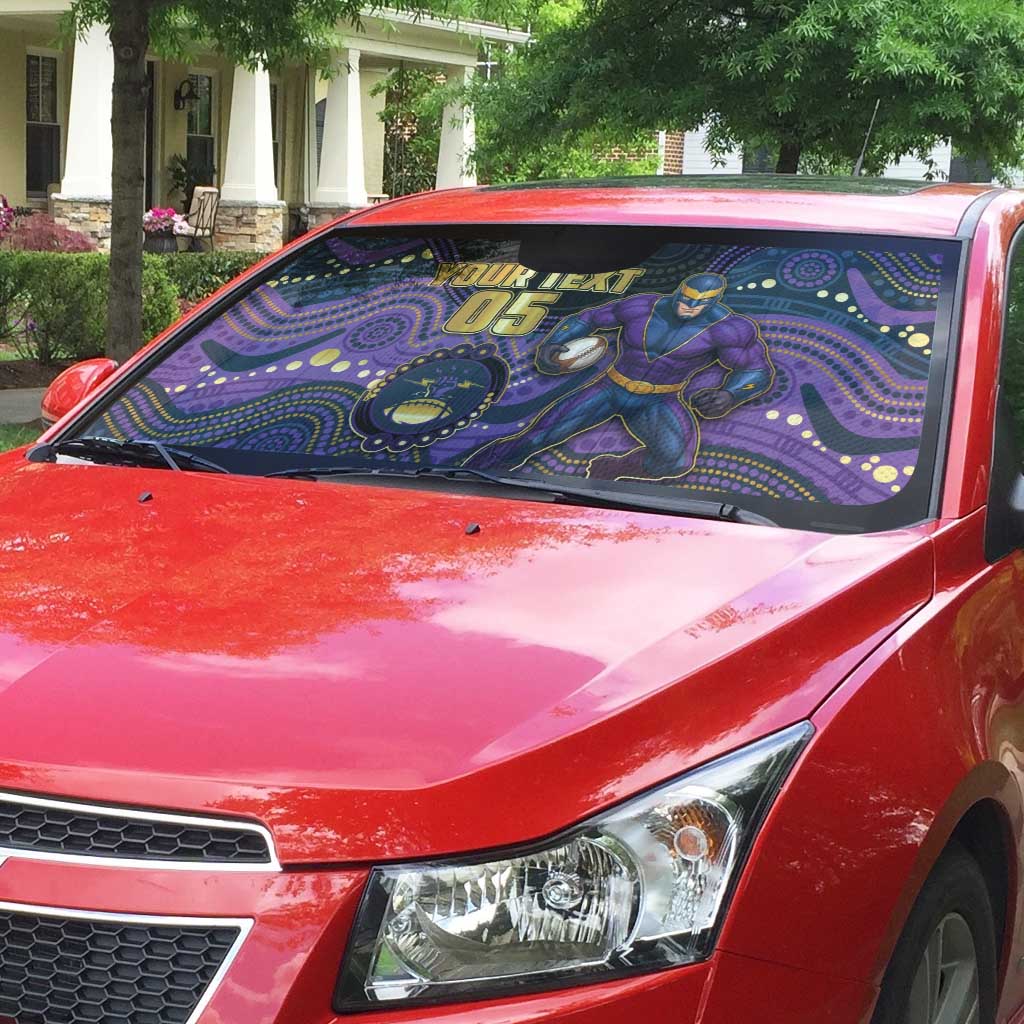 Custom Storm Auto Sun Shade Warrior Mascot With Aboriginal Indigenous