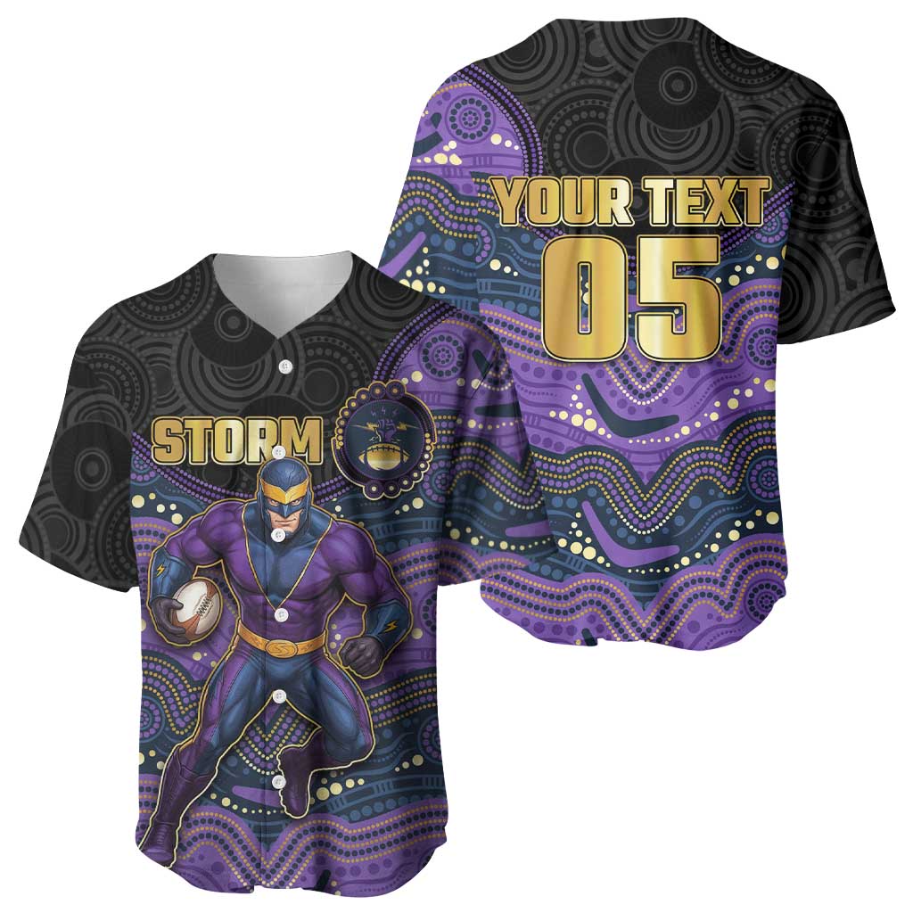 Custom Storm Baseball Jersey Warrior Mascot With Aboriginal Indigenous