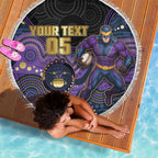 Custom Storm Beach Blanket Warrior Mascot With Aboriginal Indigenous