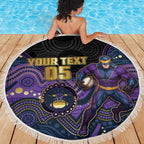 Custom Storm Beach Blanket Warrior Mascot With Aboriginal Indigenous