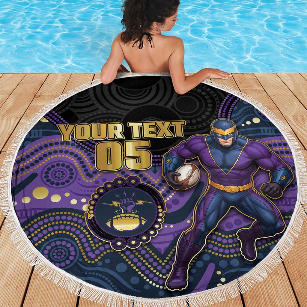 Custom Storm Beach Blanket Warrior Mascot With Aboriginal Indigenous