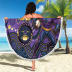 Custom Storm Beach Blanket Warrior Mascot With Aboriginal Indigenous