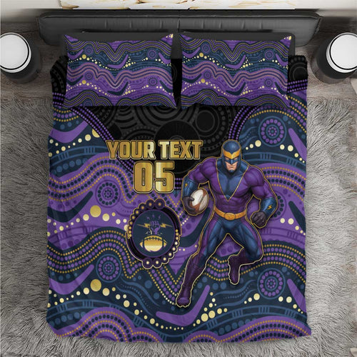 Custom Storm Bedding Set Warrior Mascot With Aboriginal Indigenous