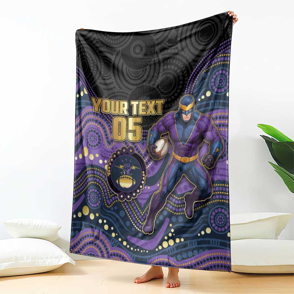 Custom Storm Blanket Warrior Mascot With Aboriginal Indigenous