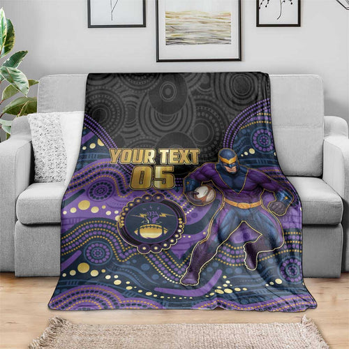 Custom Storm Blanket Warrior Mascot With Aboriginal Indigenous