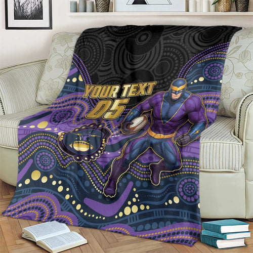 Custom Storm Blanket Warrior Mascot With Aboriginal Indigenous