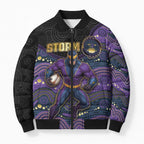 Custom Storm Bomber Puffer Jacket Warrior Mascot With Aboriginal Indigenous