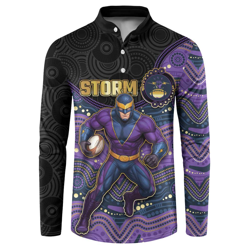 Custom Storm Button Sweatshirt Warrior Mascot With Aboriginal Indigenous