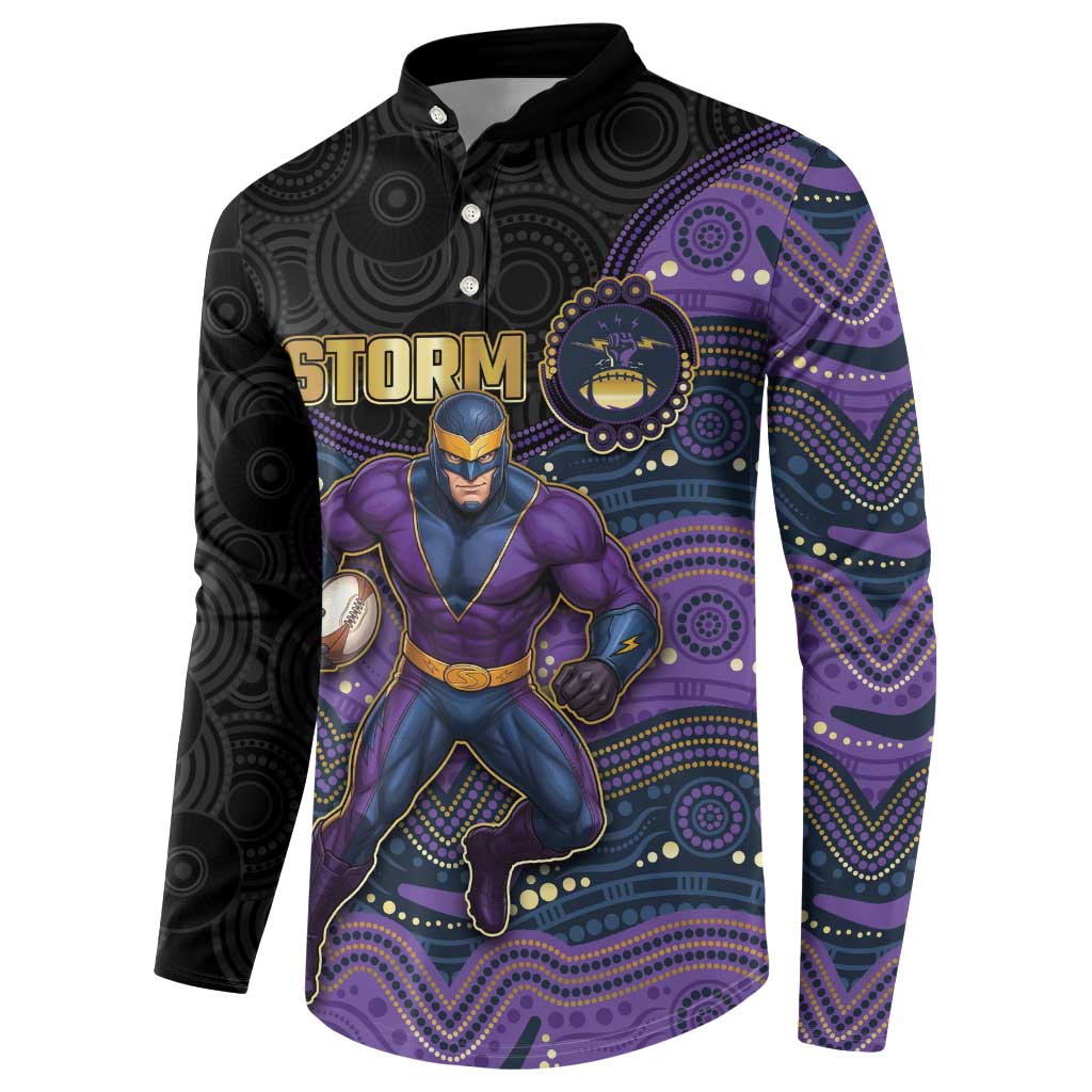 Custom Storm Button Sweatshirt Warrior Mascot With Aboriginal Indigenous