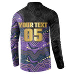Custom Storm Button Sweatshirt Warrior Mascot With Aboriginal Indigenous