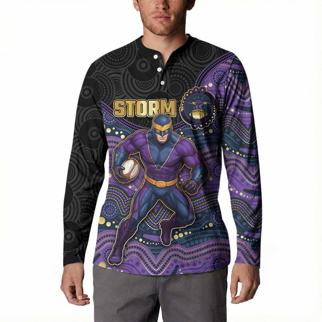 Custom Storm Button Sweatshirt Warrior Mascot With Aboriginal Indigenous