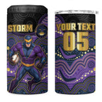 Custom Storm 4 in 1 Can Cooler Tumbler Warrior Mascot With Aboriginal Indigenous