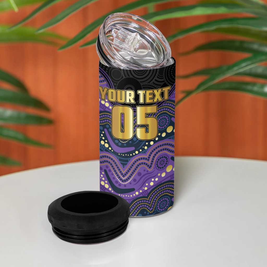 Custom Storm 4 in 1 Can Cooler Tumbler Warrior Mascot With Aboriginal Indigenous