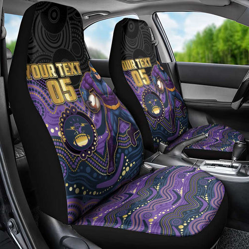 Custom Storm Car Seat Cover Warrior Mascot With Aboriginal Indigenous