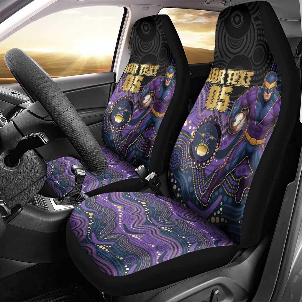 Custom Storm Car Seat Cover Warrior Mascot With Aboriginal Indigenous