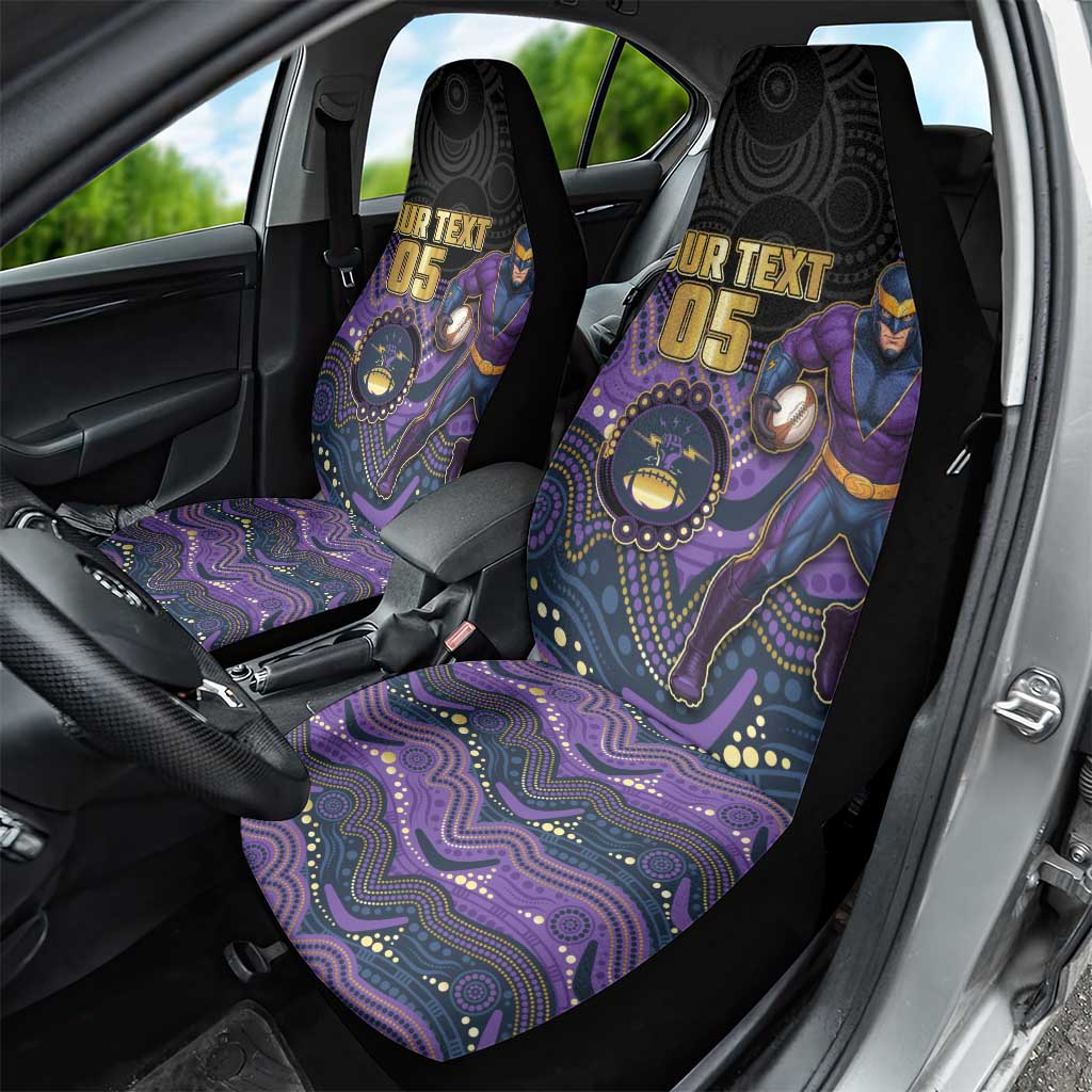 Custom Storm Car Seat Cover Warrior Mascot With Aboriginal Indigenous