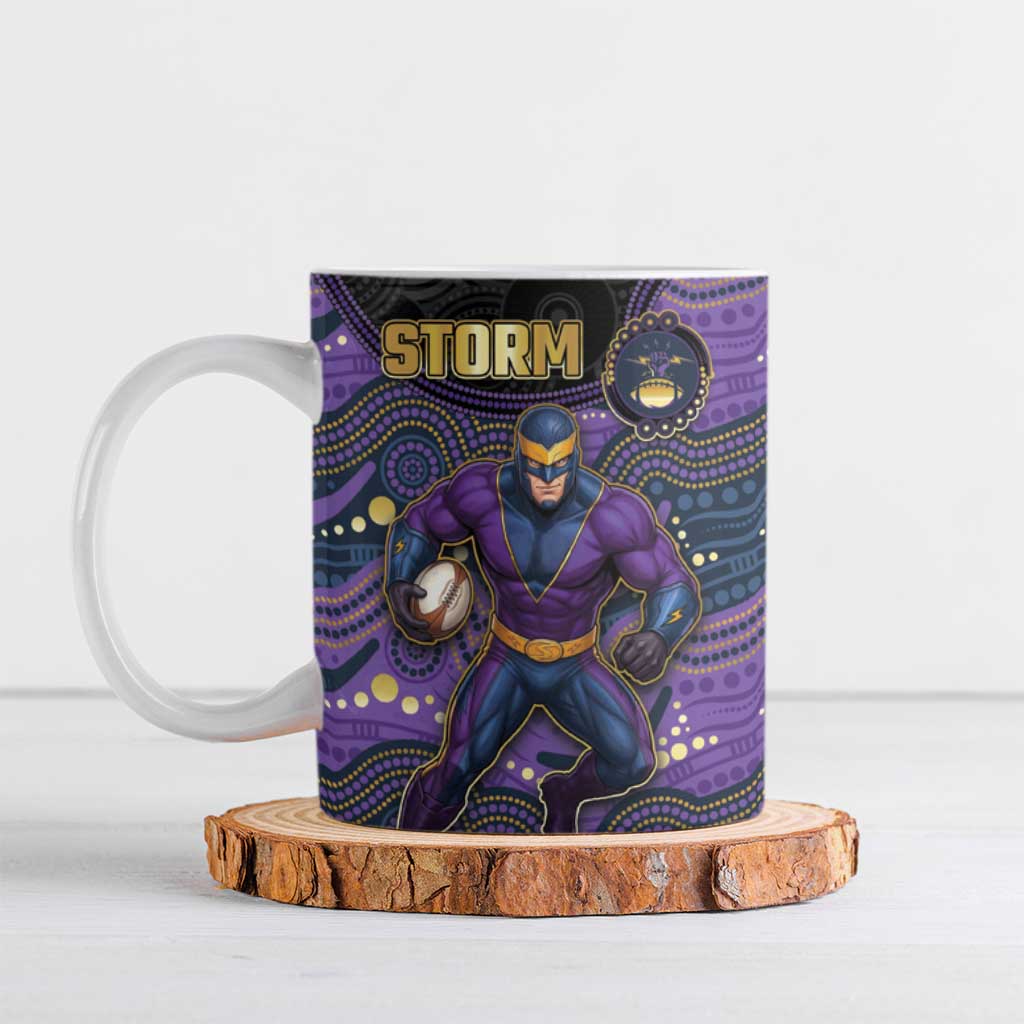 Custom Storm Ceramic Mug Warrior Mascot With Aboriginal Indigenous