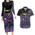 Custom Storm Couples Matching Long Sleeve Bodycon Dress and Hawaiian Shirt Warrior Mascot With Aboriginal Indigenous