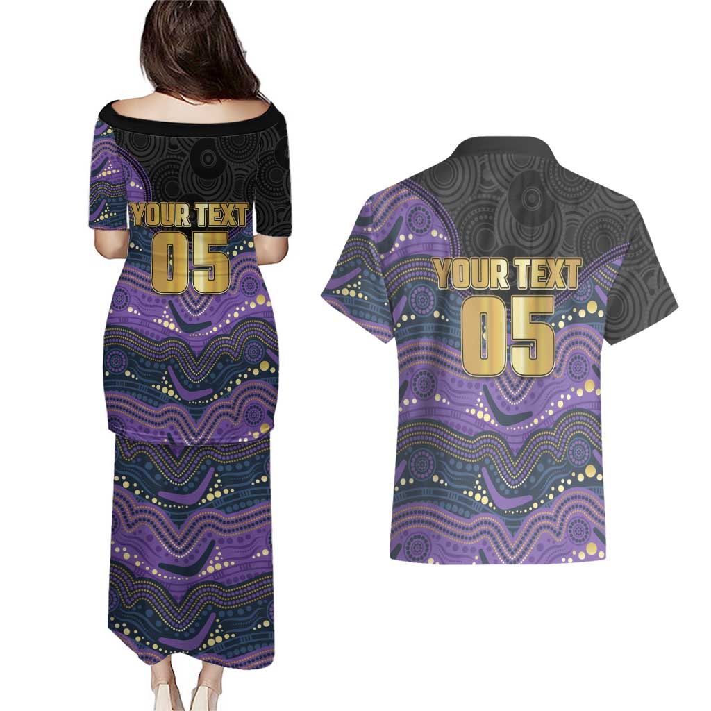 Custom Storm Couples Matching Puletasi and Hawaiian Shirt Warrior Mascot With Aboriginal Indigenous