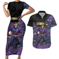 Custom Storm Couples Matching Short Sleeve Bodycon Dress and Hawaiian Shirt Warrior Mascot With Aboriginal Indigenous