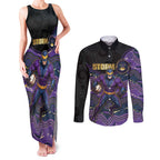 Custom Storm Couples Matching Tank Maxi Dress and Long Sleeve Button Shirt Warrior Mascot With Aboriginal Indigenous