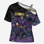 Custom Storm Cross Shoulder Shirt Warrior Mascot With Aboriginal Indigenous